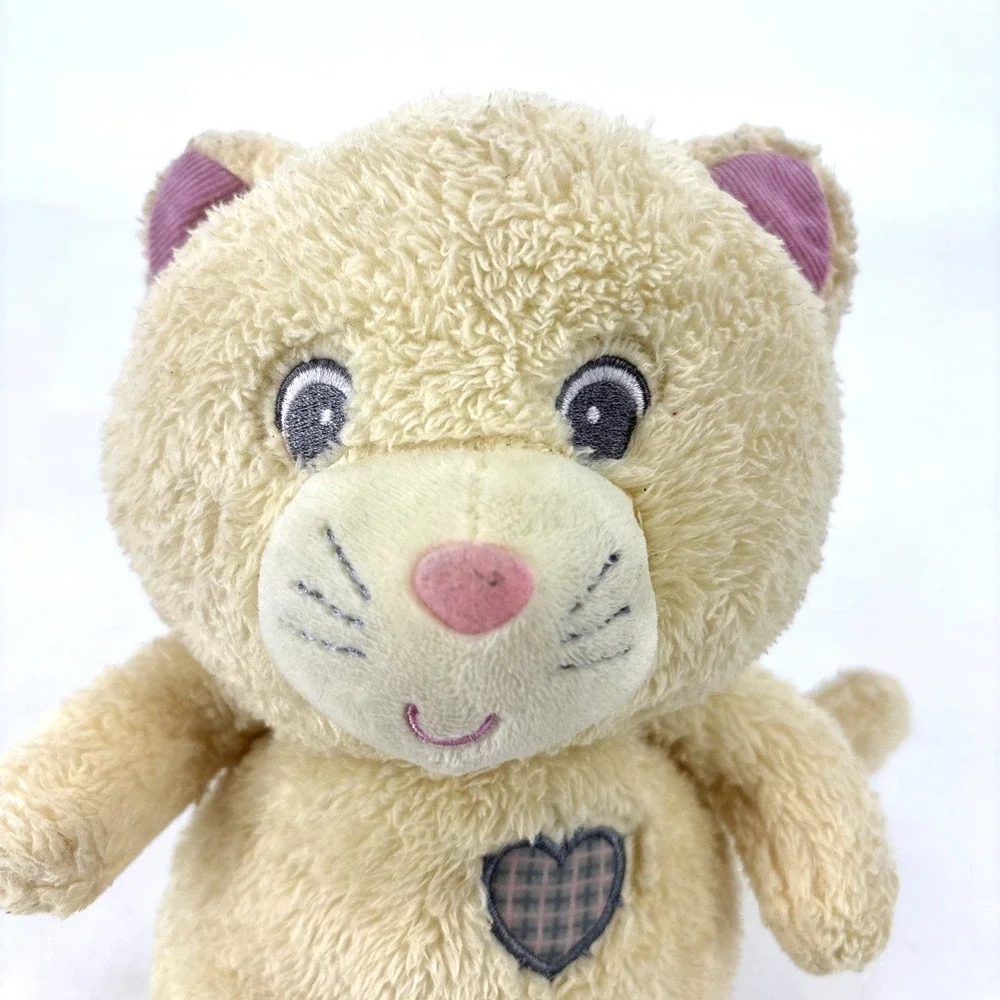 First & Main Yellow Kitty Cat Plush Lovey Plaid Heart Tender Friend‎ Ashley